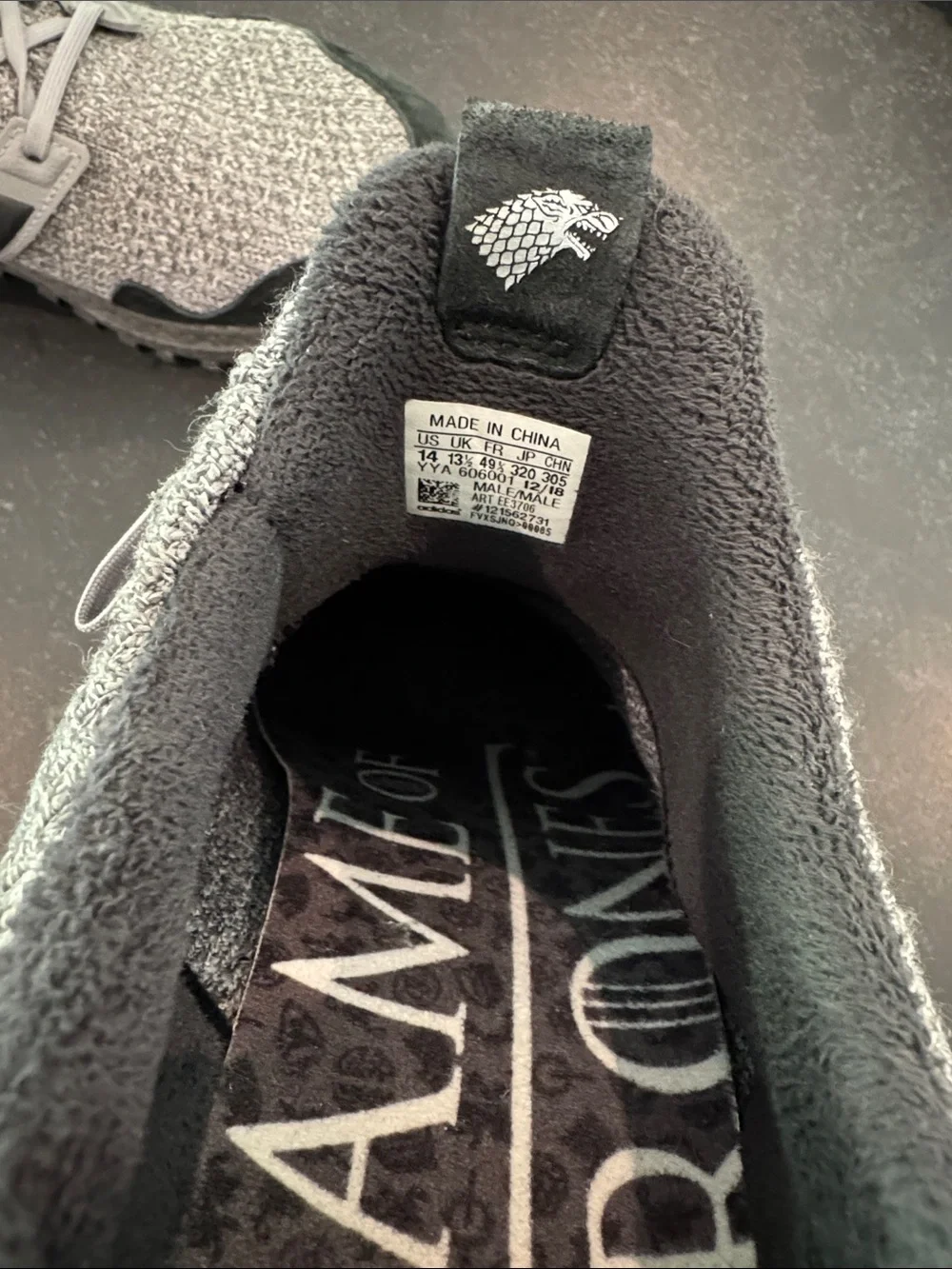 adidas Men’s Grey and Black Game Of Thrones House of Stark Ultraboost 14